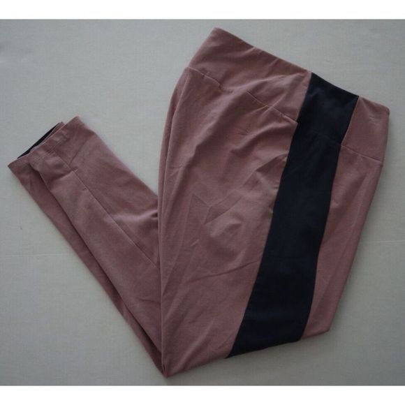 adidas HE7091 Women's Plus Sz 3XL Magic Mauve/Navy Tight Fit High Rise Tights - Picture 9 of 9